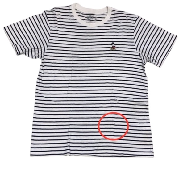 UNIQLO DISNEY striped shirt sleeved embroidered t shirt crewneck - Picture 5 of 5